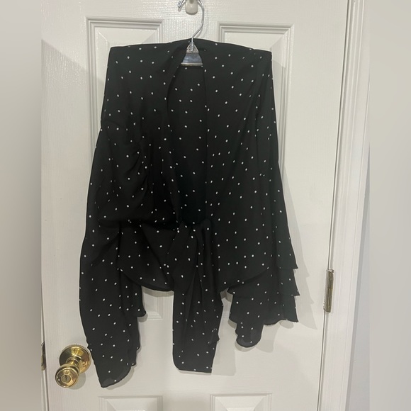 Missguided petite Polka Dot Wrap Waist Frill Sleeve Top - Picture 2 of 3